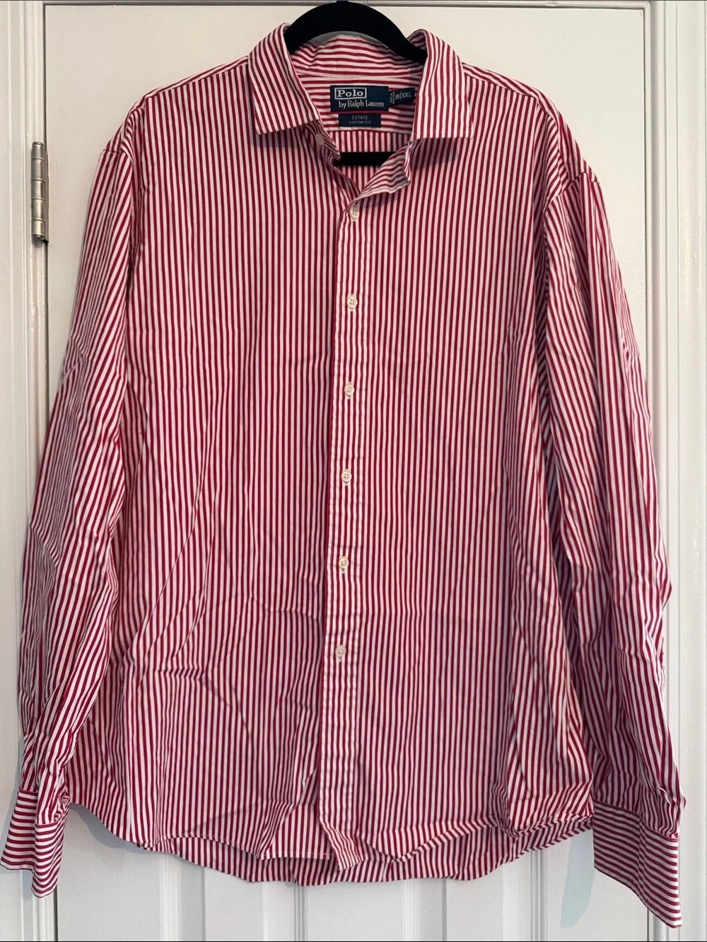 Polo by Ralph Lauren Red & White Striped Long-Sleeve Button Down Shirt